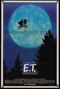 3a034 E.T. THE EXTRA TERRESTRIAL bicycle over moon style 1sh '82 Steven Spielberg, best image!