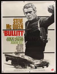 3a068 BULLITT linen French 1p R70s great close up of Steve McQueen, different car chase image!