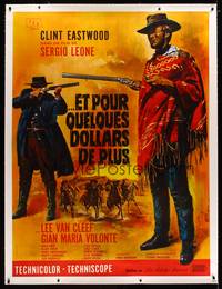 3a071 FOR A FEW DOLLARS MORE linen French 1p R70s Sergio Leone, different art of Eastwood by Mascii
