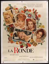 3a076 LA RONDE linen French 1p '64 different image of sexy Jane Fonda &four female co-stars!