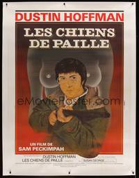 3a083 STRAW DOGS linen French 1p R80s Peckinpah, different art of Hoffman & naked girl by Philippe!
