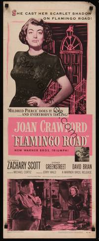 3a128 FLAMINGO ROAD insert '49 Michael Curtiz, ultimate image of smoking bad girl Joan Crawford!