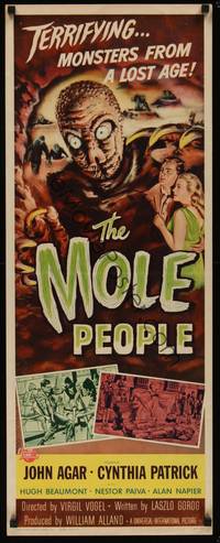 3a135 MOLE PEOPLE insert '56 from a lost age, horror crawls from the depths of the Earth!