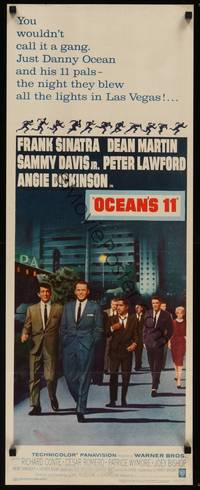 3a136 OCEAN'S 11 insert '60 Sinatra, Martin, Davis Jr., Dickinson, Lawford, Rat Pack!