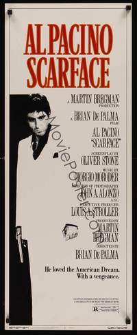 3a140 SCARFACE insert '83 Al Pacino as Tony Montana, directed by Brian De Palma, Oliver Stone
