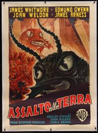 3a064 THEM linen Italian 1p R1959 cool different art of giant bugs terrorizing people!