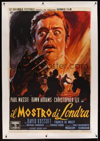 3a065 TWO FACES OF DR. JEKYLL linen Italian 1p '61 fantastic different art by Luigi Martinati!