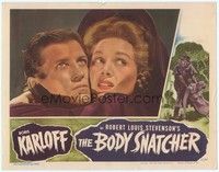 3a265 BODY SNATCHER LC '45 super close up of man holding scared Rita Corday!