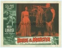 3a251 BRIDE OF THE MONSTER LC #1 '56 Ed Wood, Tor Johnson watches Bela Lugosi hypnotize girl!