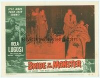 3a250 BRIDE OF THE MONSTER LC #2 '56 Ed Wood, Tor Johnson behind man with gun in Lugosi's lab!
