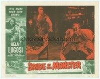 3a252 BRIDE OF THE MONSTER LC #5 '56 Ed Wood, Tor Johnson watches Bela Lugosi strapped to table!