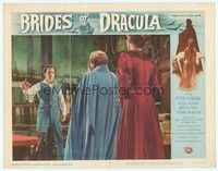 3a292 BRIDES OF DRACULA LC #6 '60 Peter Cushing as Van Helsing shows the vampire's heart!