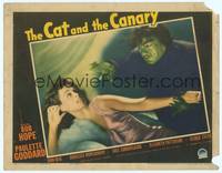 3a236 CAT & THE CANARY LC '39 best close up of homicidal maniac threatening sexy Paulette Goddard!