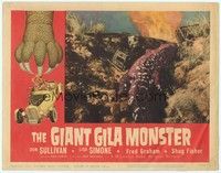 3a307 GIANT GILA MONSTER LC #5 '59 best close up of giant lizard beast destroying train!