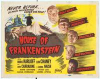 3a210 HOUSE OF FRANKENSTEIN TC R50 Boris Karloff, Lon Chaney Jr., Carradine & all-star cast!