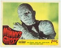 3a213 MUMMY'S GHOST LC #7 R48 best close up of bandaged monster Lon Chaney Jr. with one eye open!