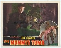 3a233 MUMMY'S TOMB LC #4 R48 Turhan Bey watches monster Lon Chaney Jr. rise from sarcophagus!