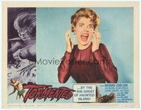 3a347 TORMENTED LC #8 '60 wacky super close up of pretty lady screaming in terror!