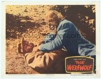 3a354 WEREWOLF LC '56 best close up of Steven Ritch as the wolf-man choking guy on ground!