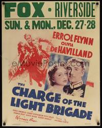 3a146 CHARGE OF THE LIGHT BRIGADE jumbo WC '36 Errol Flynn, Olivia De Havilland, Michael Curtiz