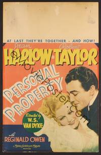 3a173 PERSONAL PROPERTY WC '37 sexy Jean Harlow calls handsome butler Robert Taylor her own!