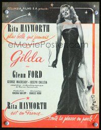 3b329 GILDA French magazine ad '46 full-length image of sexy Rita Hayworth!