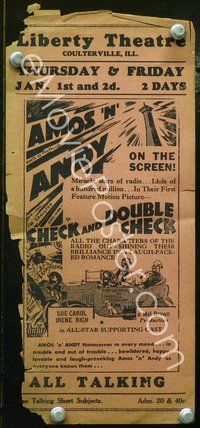 3b456 CHECK & DOUBLE CHECK herald '30 great artwork of wacky Amos & Andy in car with dog!