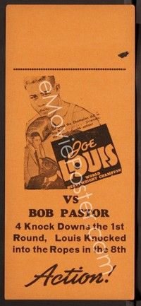 3b500 JOE LOUIS VS BOB PASTOR red herald '39 boxing match, cool image of Louis!
