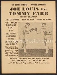 3b503 JOE LOUIS VS TOMMY FARR herald '37 boxing, blow by blow, round by round!