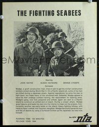 3b270 FIGHTING SEABEES promo brochure R60s John Wayne, Susan Hayward, Dennis O'Keefe