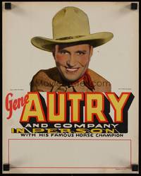3b058 GENE AUTRY foldable display mini WC '50s Gene Autry in person w/Champion!