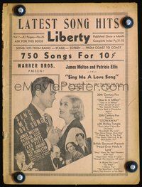 3b594 LIBERTY LATEST SONG HITS songbook '30s James Melton & Ellis, Sing Me a Love Song!