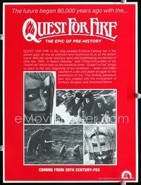 3b373 QUEST FOR FIRE 7 movie papers '82 Rae Dawn Chong, cool images of cave men!