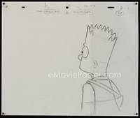 3b014 SIMPSONS pencil drawing '00s Matt Groening, cartoon artwork of Bart from the back!