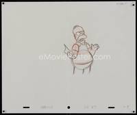 3b012 SIMPSONS pencil drawing '00s Matt Groening, cartoon artwork of Homer complaining!