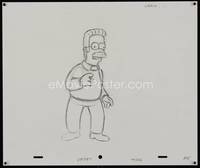 3b019 SIMPSONS pencil drawing '00s Matt Groening, cartoon artwork of Ned Flanders!