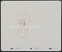 3b022 SIMPSONS pencil drawing '00s Matt Groening, cartoon artwork of Patty frowning!