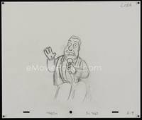 3b024 SIMPSONS pencil drawing '00s Matt Groening, cartoon artwork of news anchor Kent Brockman!