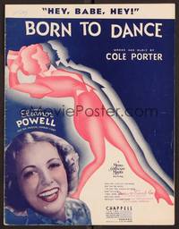3b614 BORN TO DANCE sheet music '36 art & close-up of Eleanor Powell, Hey, Babe, Hey!
