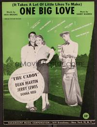 3b618 CADDY sheet music '53 Dean Martin & Jerry Lewis golfing w/Donna Reed, One Big Love!