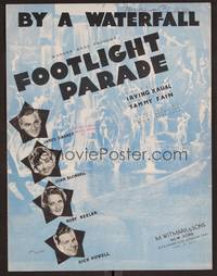 3b663 FOOTLIGHT PARADE sheet music '33 James Cagney, Joan Blondell, Ruby Keeler, By a Waterfall!