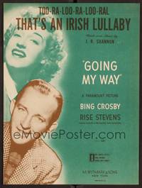 3b677 GOING MY WAY sheet music '44 Bing Crosby, Too-Ra Loo-Ra Loo Ral That's An Irish Lullaby!