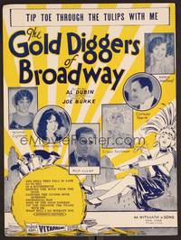 3b683 GOLD DIGGERS OF BROADWAY sheet music '29 Tip Toe through the Tulips with Me!