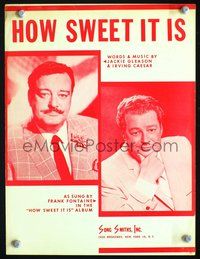 3b703 HOW SWEET IT IS sheet music '59 cool close-up images of Jackie Gleason & Frank Fontaine!