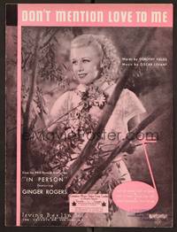 3b708 IN PERSON sheet music '35 great image of Ginger Rogers, Don't Mention Love to Me!