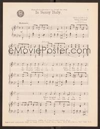 3b710 IN SUNNY ITALY sheet music '37 written & composed by Fred Fischer!