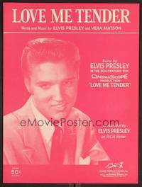 3b728 LOVE ME TENDER sheet music '56 1st Elvis Presley, great close-up portrait!