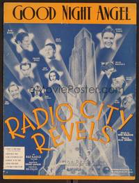 3b768 RADIO CITY REVELS sheet music '38 Bob Burns, Kenny Baker & Ann Miller, Good Night Angel!