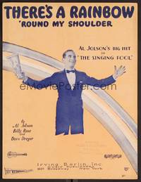 3b803 SINGING FOOL sheet music '28 Al Jolson, There's a Rainbow 'Round My Shoulder!