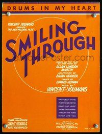 3b807 SMILING THROUGH stage play sheet music '31 Drums in My Heart, from Allan Langdon Martin!